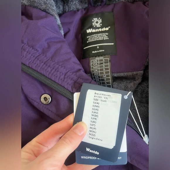 NWT Wantdo Women's Skiing Jacket Waterproof Winter Coat Padded Raincoat Purple - Picture 4 of 7